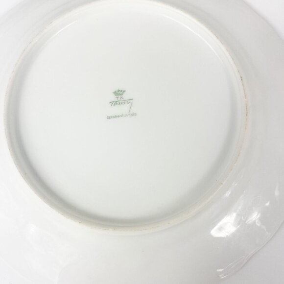 Tk Thun Czechoslovakia Floral & Butterfly Plates W/ Basket Weave Border Set Of 6 - Picture 11 of 11